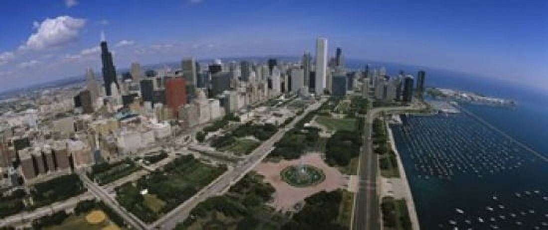 Skyscrapers in a city Chicago Illinois USA Canvas Art - Panoramic Images (15 x 6)