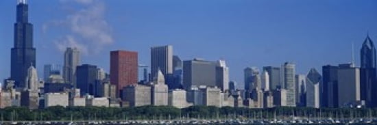 Skyscrapers in a city Chicago Illinois USA Canvas Art - Panoramic Images (36 x 12)