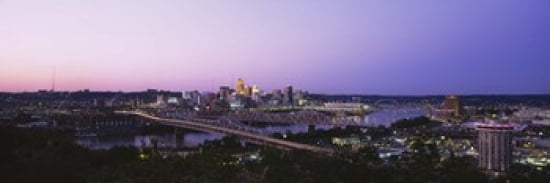 Skyscrapers in a city Cincinnati Ohio USA Canvas Art - Panoramic Images (36 x 12)