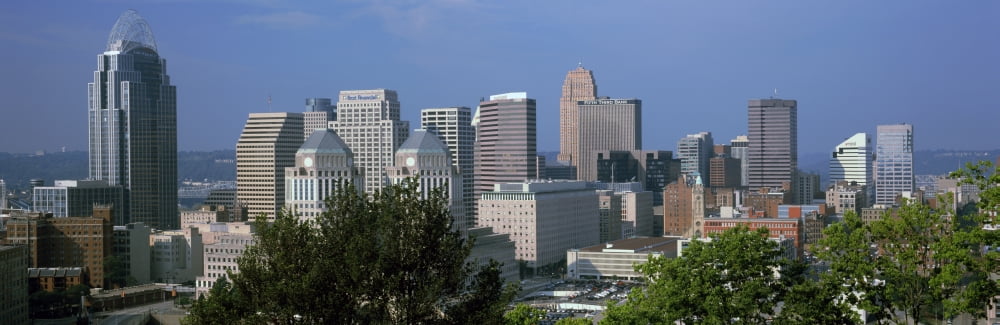 Skyscrapers in a city Cincinnati Ohio USA Canvas Art - Panoramic Images (6 x 18)