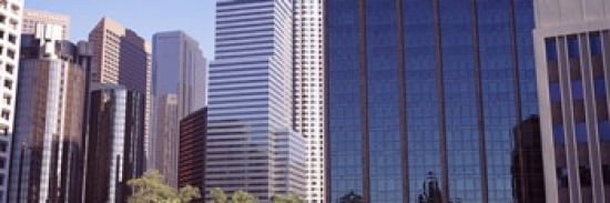 Skyscrapers in a city City Of Los Angeles Los Angeles County California USA Canvas Art - Panoramic Images (36 x 12)