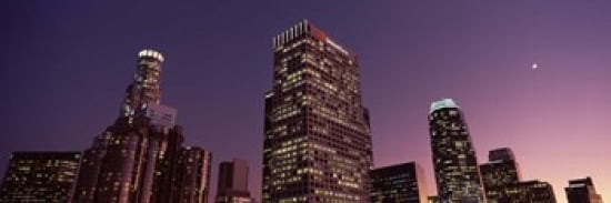 Skyscrapers in a city City of Los Angeles California USA 2010 Canvas Art - Panoramic Images (36 x 12)