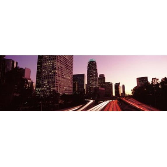Skyscrapers in a city, City of Los Angeles, California, USA 2010 Poster Print (18 x 6)