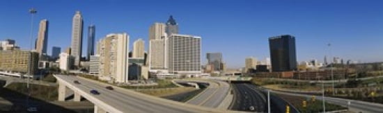 Skyscrapers in a city Cityscape Atlanta Georgia USA Canvas Art - Panoramic Images (38 x 12)