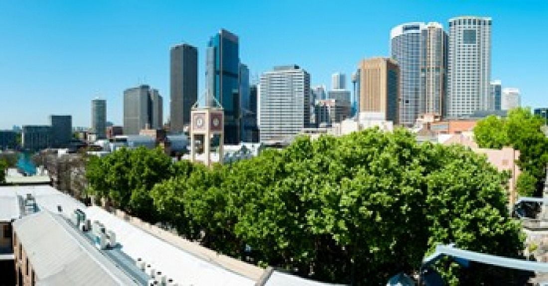 Skyscrapers in a city Cumberland Street Sydney New South Wales Australia Canvas Art - Panoramic Images (24 x 12)