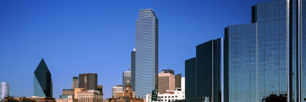 Skyscrapers in a city Dallas Texas USA Canvas Art - Panoramic Images (27 x 9)