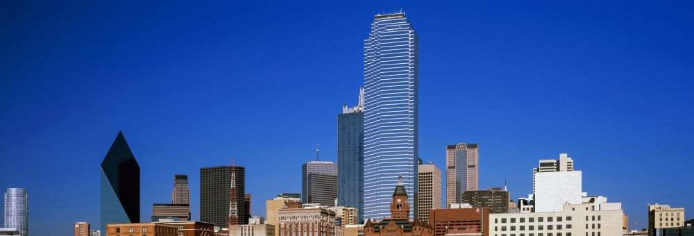Skyscrapers in a city Dallas Texas USA Canvas Art - Panoramic Images (36 x 12)