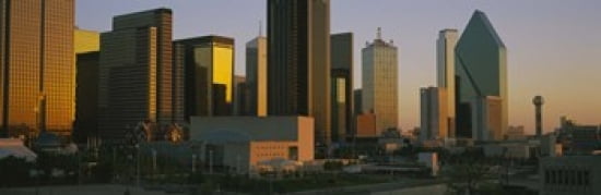 Skyscrapers in a city Dallas Texas USA Canvas Art - Panoramic Images (36 x 12)