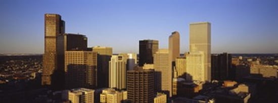 Skyscrapers in a city Denver Colorado USA Canvas Art - Panoramic Images (30 x 12)