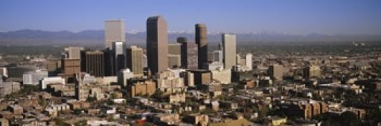 Skyscrapers in a city Denver Colorado USA Canvas Art - Panoramic Images (36 x 12)