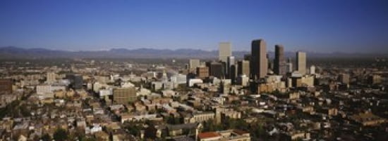 Skyscrapers in a city Denver Colorado USA Canvas Art - Panoramic Images (36 x 13)