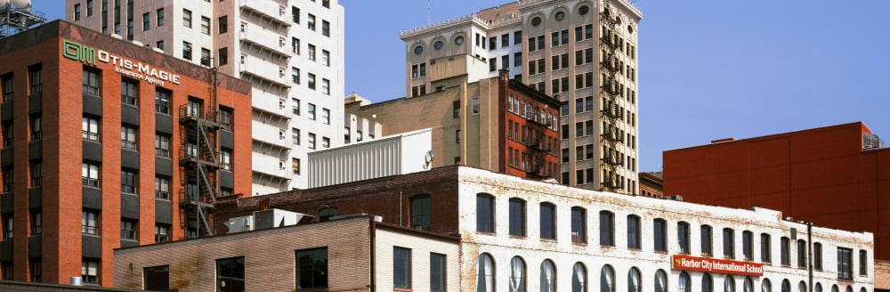 Skyscrapers in a city Duluth Minnesota USA Canvas Art - Panoramic Images (12 x 36)