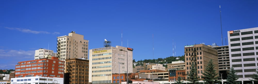 Skyscrapers in a city Duluth Minnesota USA Canvas Art - Panoramic Images (6 x 18)