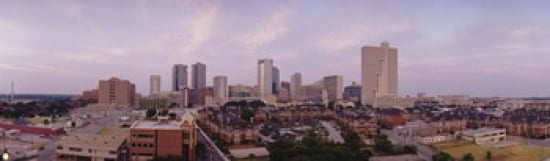 Skyscrapers in a city Fort Worth Texas USA Canvas Art - Panoramic Images (38 x 12)