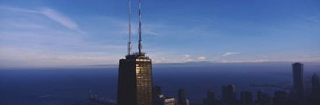 Skyscrapers in a city Hancock Building Chicago Cook County Illinois USA Canvas Art - Panoramic Images (18 x 6)