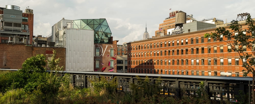 Skyscrapers in a city High Line Park Lower West Side Manhattan New York City New York State USA Canvas Art - Panoramic Images (27 x 9)