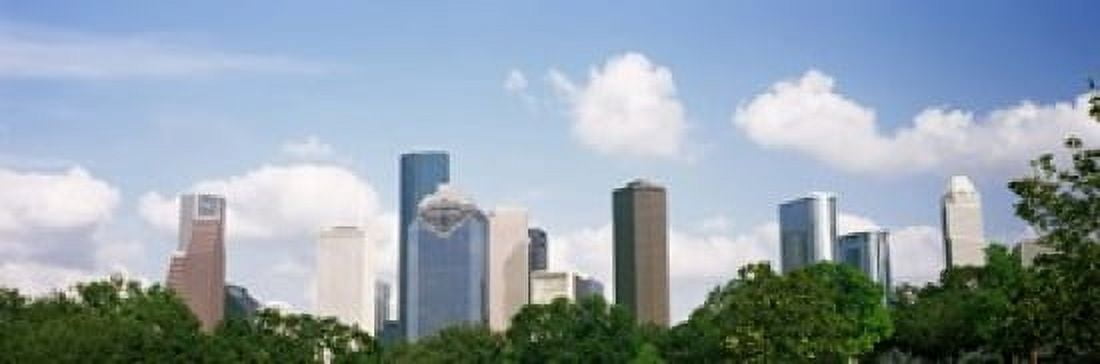 Skyscrapers in a city Houston Texas USA Canvas Art - Panoramic Images (18 x 6)