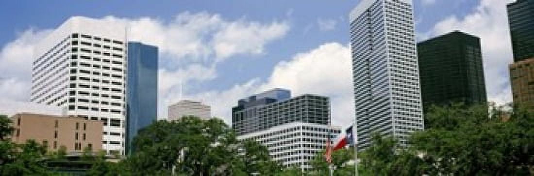 Skyscrapers in a city Houston Texas USA Canvas Art - Panoramic Images (18 x 6)