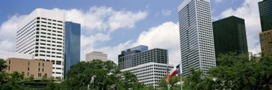 Skyscrapers in a city Houston Texas USA Canvas Art - Panoramic Images (36 x 12)