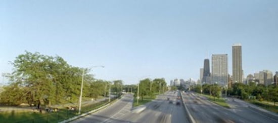 Skyscrapers in a city Lake Shore Drive Chicago Cook County Illinois USA Canvas Art - Panoramic Images (30 x 14)