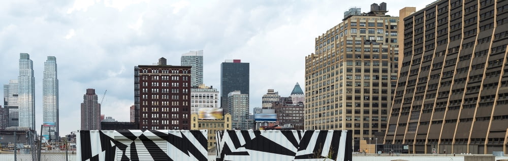 Skyscrapers in a city Lower West Side Manhattan New York City New York State USA Canvas Art - Panoramic Images (36 x 12)