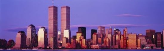 Skyscrapers in a city Manhattan New York City New York State USA Canvas Art - Panoramic Images (36 x 12)