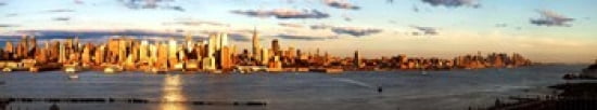 Skyscrapers in a city Manhattan New York City New York State USA Canvas Art - Panoramic Images (44 x 9)