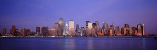 Skyscrapers in a city Manhattan New York City New York USA Canvas Art - Panoramic Images (36 x 12)