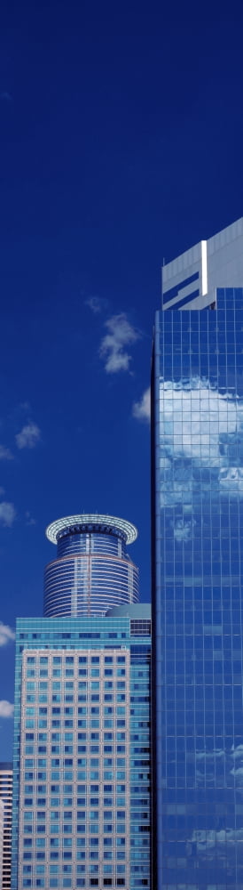 Skyscrapers in a city Minneapolis Minnesota USA Canvas Art - Panoramic Images (12 x 42)