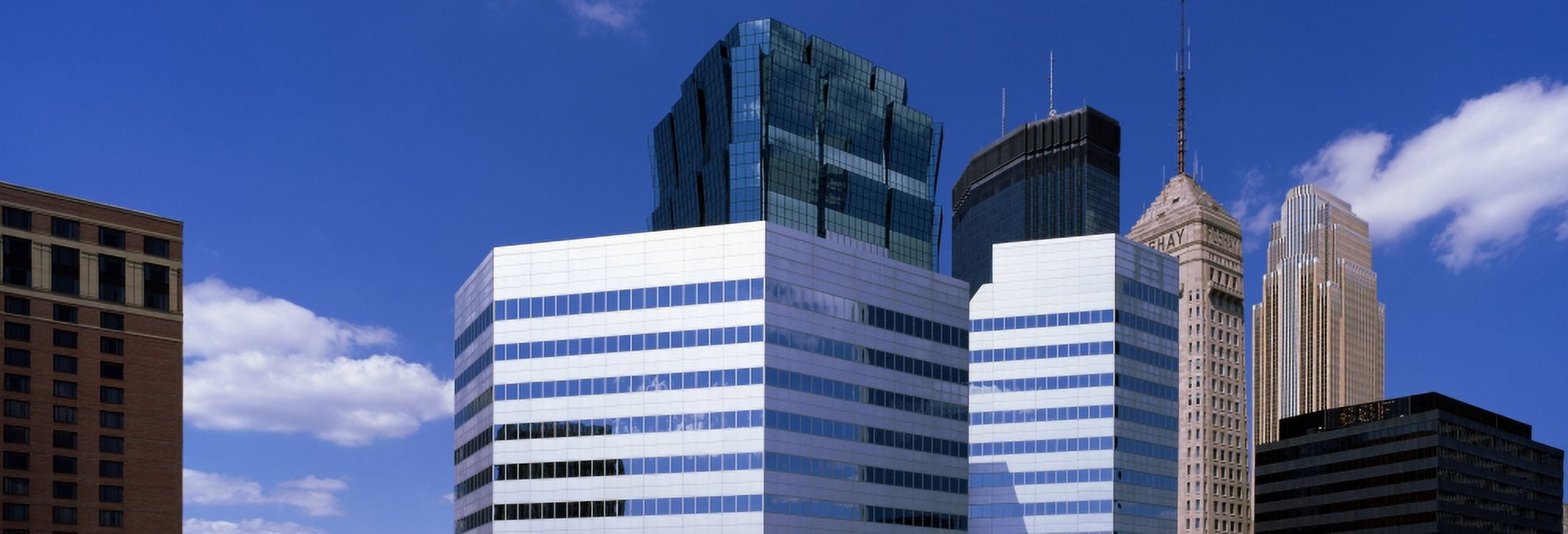 Skyscrapers in a city Minneapolis Minnesota USA Canvas Art - Panoramic Images (7 x 18)