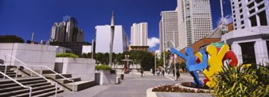 Skyscrapers in a city Moscone Center South of Market San Francisco California USA Canvas Art - Panoramic Images (36 x 13)