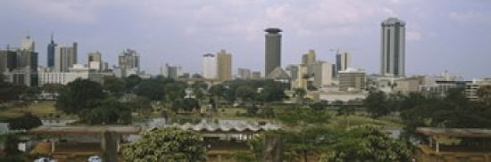 Skyscrapers in a city Nairobi Kenya Canvas Art - Panoramic Images (36 x 12)
