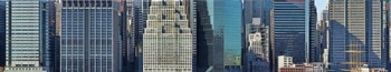 Skyscrapers in a city New York City New York State USA 2011 Canvas Art - Panoramic Images (44 x 9)