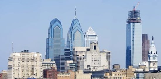 Skyscrapers in a city Philadelphia Philadelphia County Pennsylvania USA Canvas Art - Panoramic Images (24 x 12)