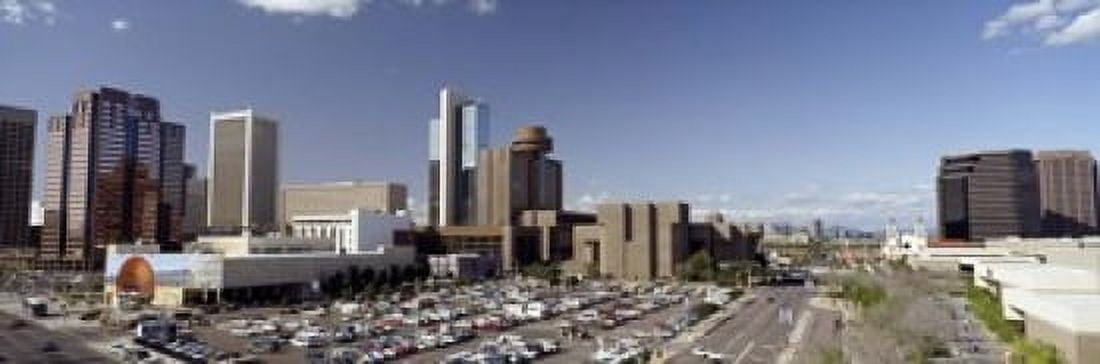 Skyscrapers in a city Phoenix Maricopa County Arizona USA Canvas Art - Panoramic Images (18 x 6)