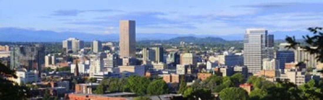 Skyscrapers in a city Portland Oregon USA 2010 Canvas Art - Panoramic Images (18 x 6)