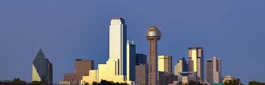 Skyscrapers in a city Reunion Tower Dallas Texas USA Canvas Art - Panoramic Images (18 x 6)