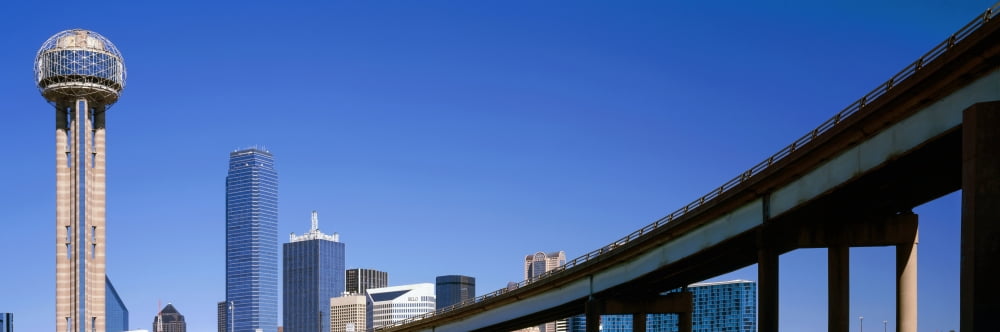 Skyscrapers in a city Reunion Tower Dallas Texas USA Canvas Art - Panoramic Images (27 x 9)