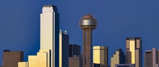 Skyscrapers in a city Reunion Tower Dallas Texas USA Canvas Art - Panoramic Images (30 x 13)