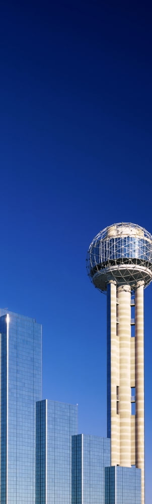 Skyscrapers in a city Reunion Tower Dallas Texas USA Canvas Art - Panoramic Images (36 x 12)