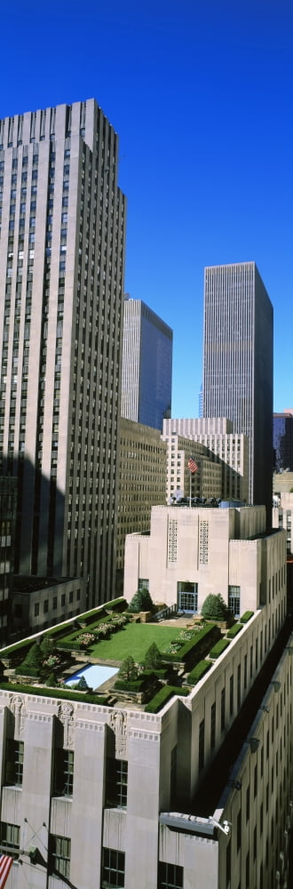 Skyscrapers in a city Roof Garden Rockefeller Center Manhattan New York City New York State USA Canvas Art - Panoramic Images (27 x 9)
