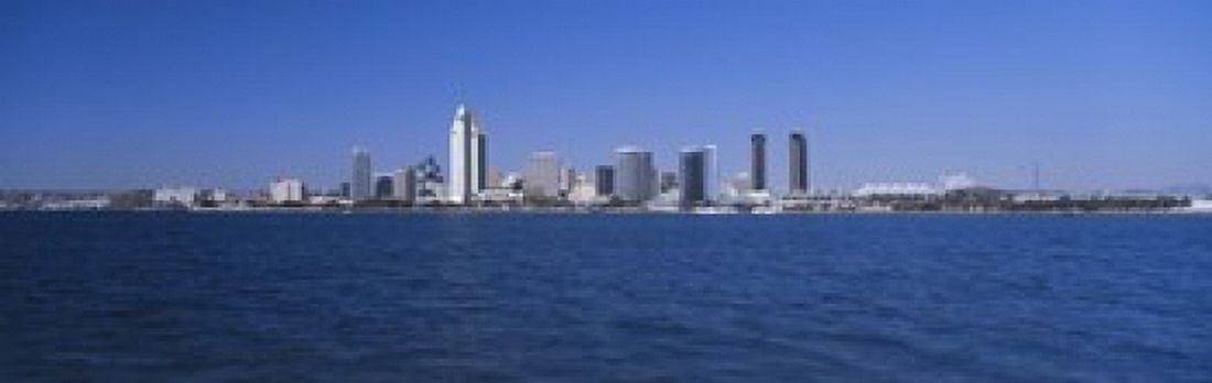 Skyscrapers in a city San Diego California USA Canvas Art - Panoramic Images (18 x 6)