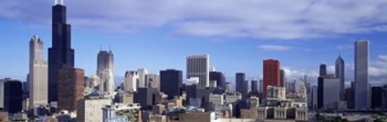 Skyscrapers in a city Sears Tower Chicago Cook County Illinois USA Canvas Art - Panoramic Images (36 x 12)