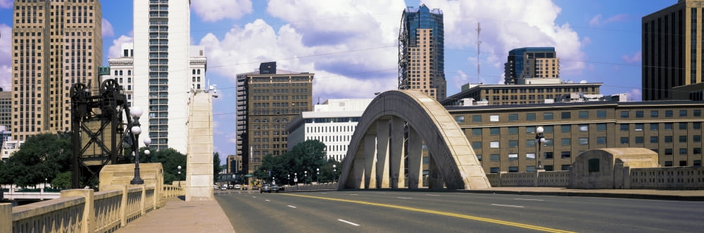 Skyscrapers in a city St Paul Minnesota USA Canvas Art - Panoramic Images (12 x 36)