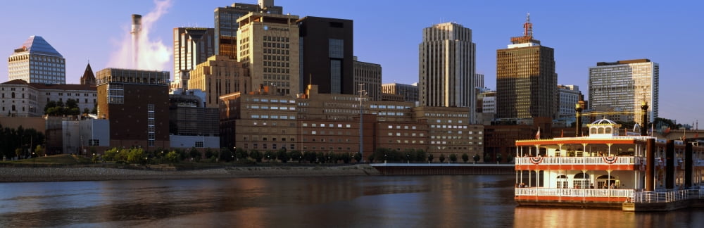 Skyscrapers in a city St Paul Minnesota USA Canvas Art - Panoramic Images (12 x 36)