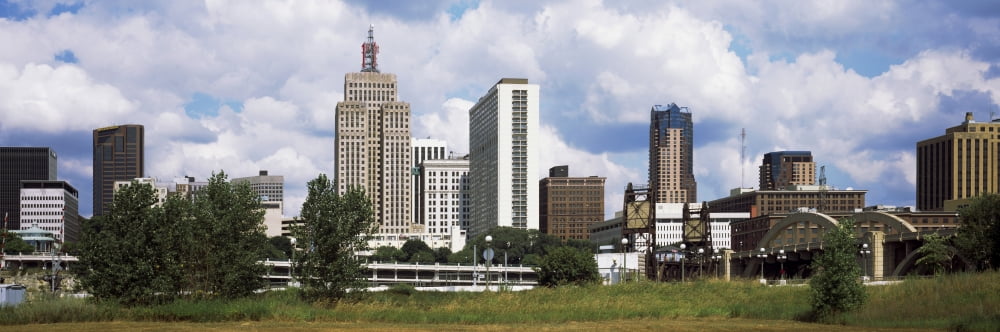 Skyscrapers in a city St Paul Minnesota USA Canvas Art - Panoramic Images (12 x 36)