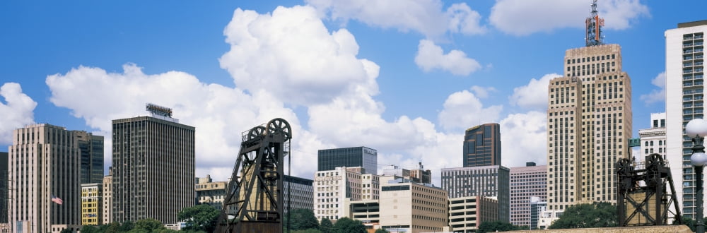 Skyscrapers in a city St Paul Minnesota USA Canvas Art - Panoramic Images (12 x 36)