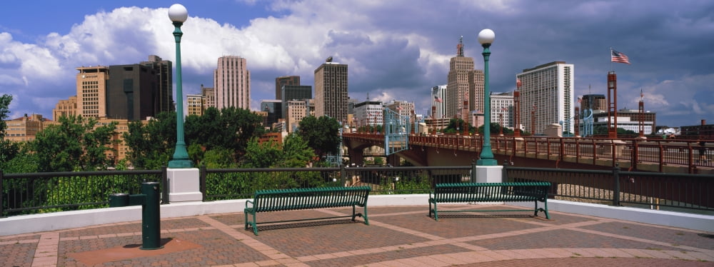 Skyscrapers in a city St Paul Minnesota USA Canvas Art - Panoramic Images (6 x 15)