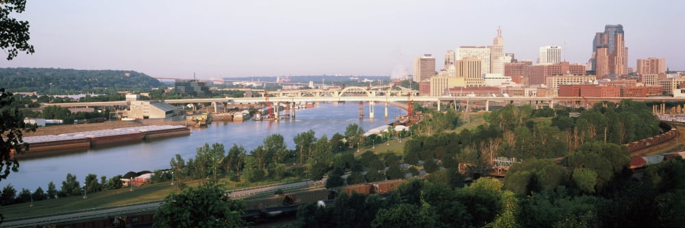 Skyscrapers in a city St Paul Minnesota USA Canvas Art - Panoramic Images (6 x 18)