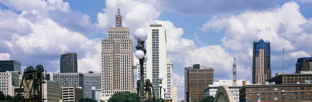 Skyscrapers in a city St Paul Minnesota USA Canvas Art - Panoramic Images (6 x 18)
